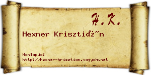 Hexner Krisztián névjegykártya